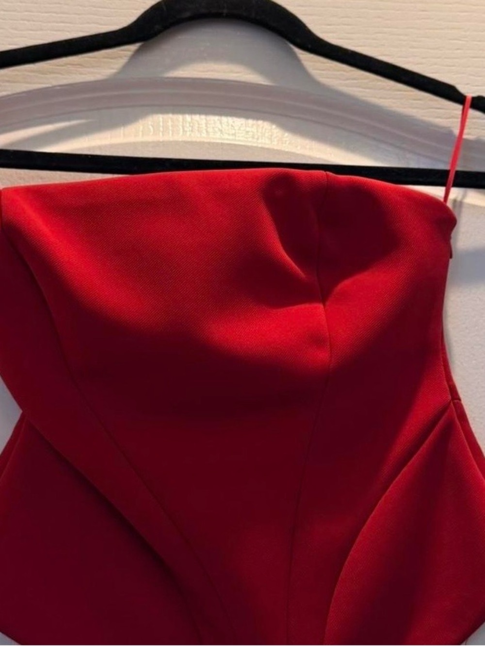 Zara Red Strapless Peplum Dress